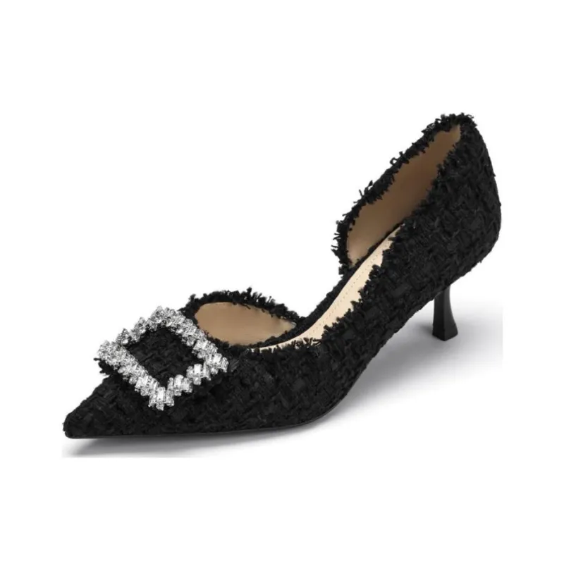 73Hours Tipsy Day Slim Heel High Heels Women's Black-1