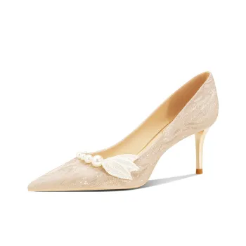 ROSE CASTLE Slim Heel High Heels Women's Gold