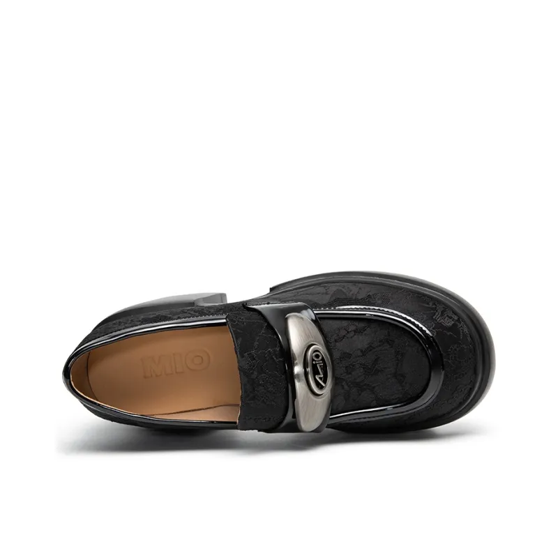 MIO High Heels Women's Black Glossy | Black Twill-10