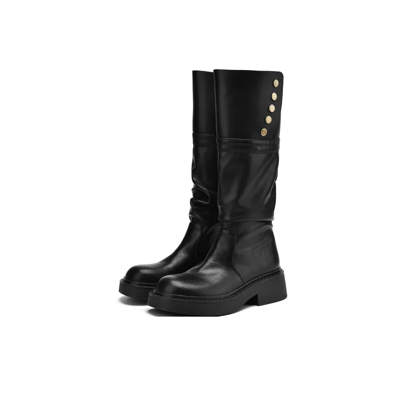 SAFIYA Knee high Boots Women's Black/Brown-0
