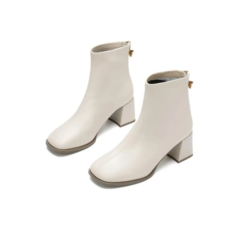 KEKAFU Ankle Boots Women's Beige/Black-3