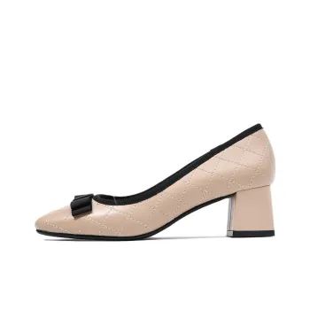 CAMEIDO Chunky Heel High Heels 5cm Women's Apricot