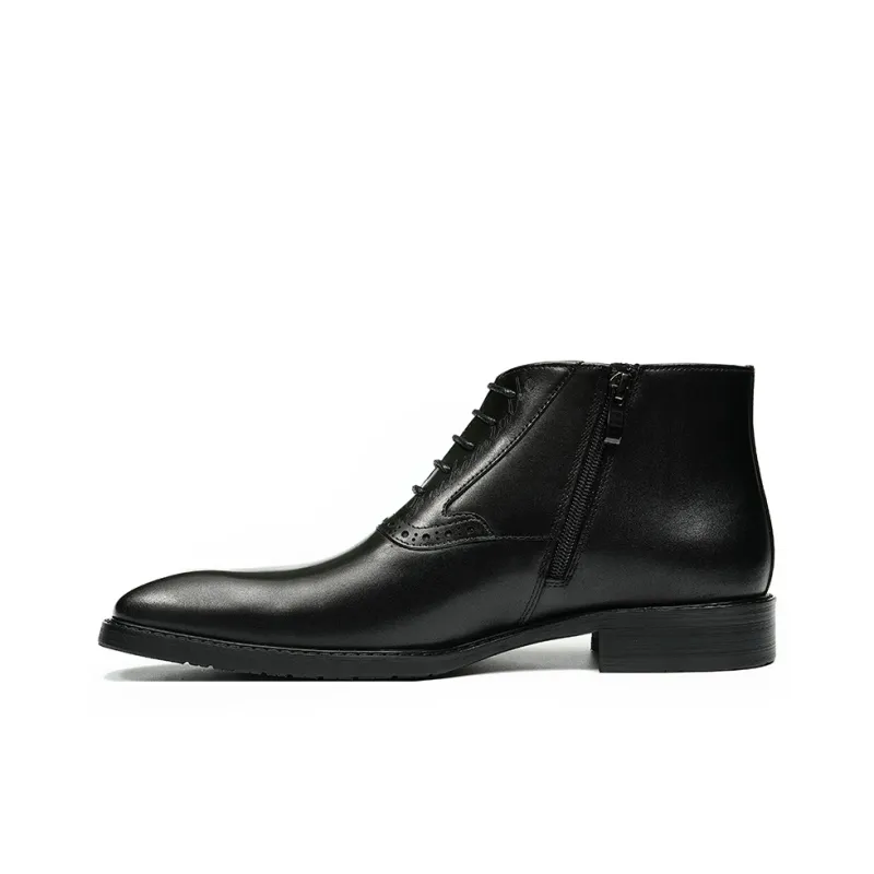 ASTON M.JAZZ Ankle Boots Men Black/Coffee-1