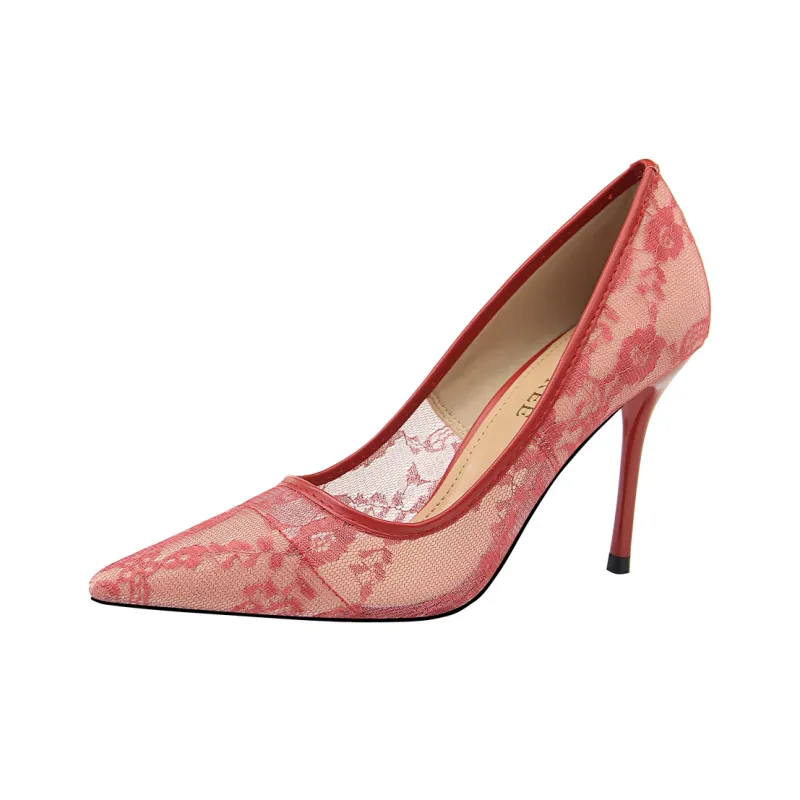 QITUMAUL Slim Heel High Heels 10cm Women's-4