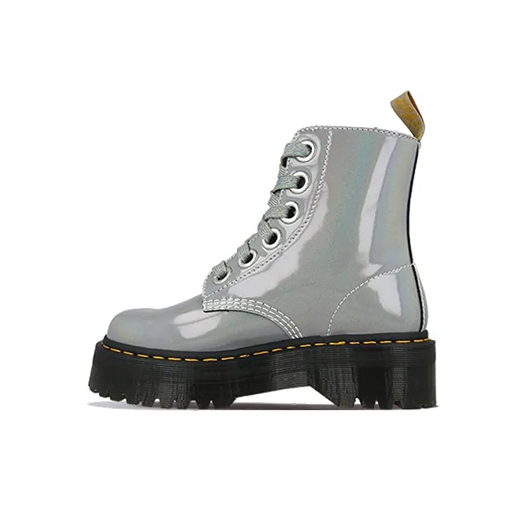 Dr.Martens Molly Short Martin Boot Women's Silver-0