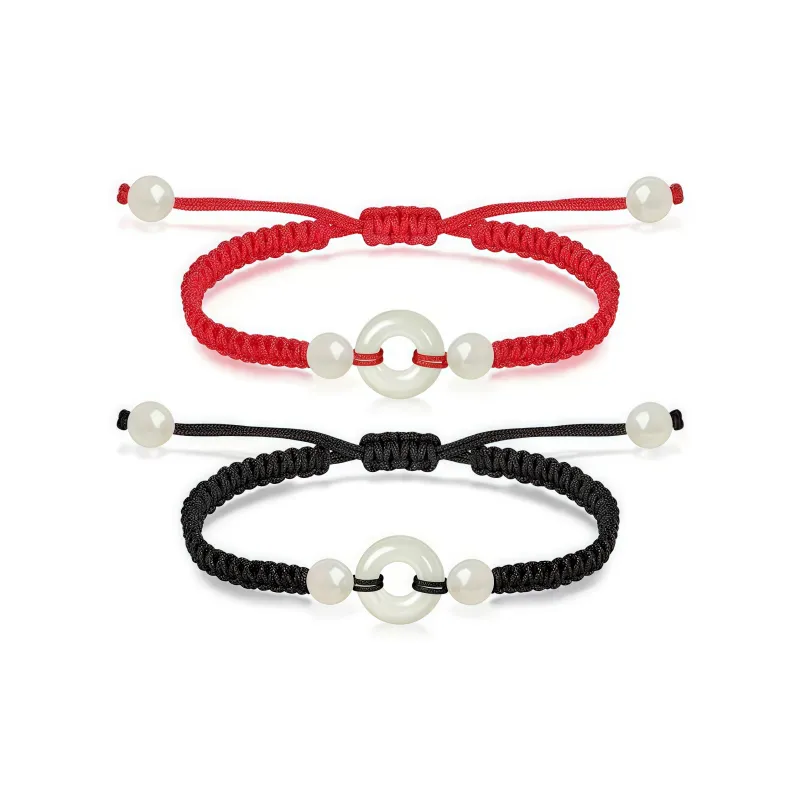 CANDY PLANET Colored Glaze Jade Bracelets Unisex-4