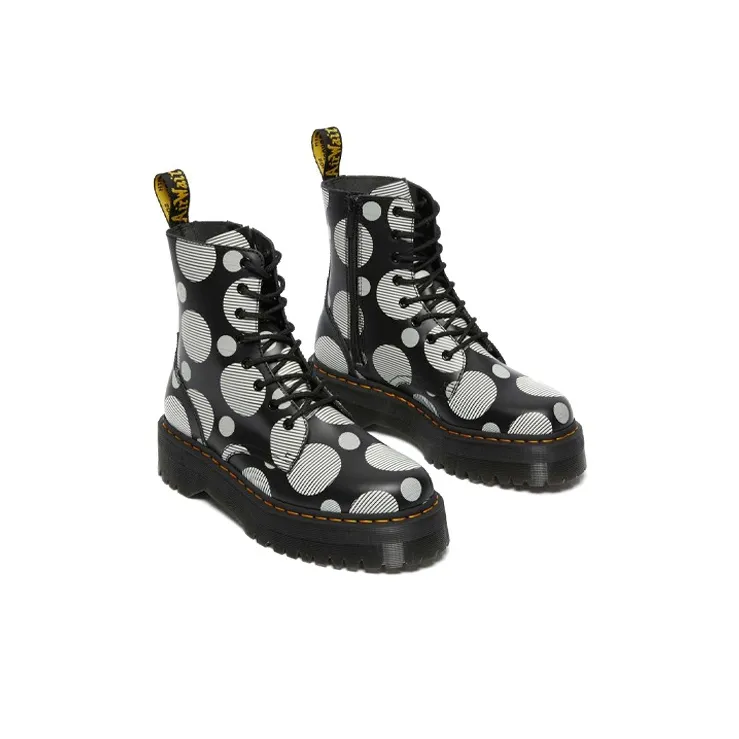 Dr.Martens Jadon Polka Dot Smooth Leather Platform Boots 'Black' Women's-3