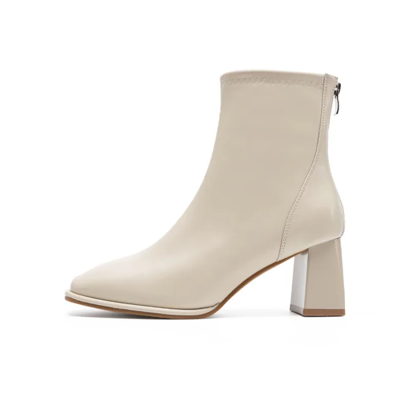 ZHR Ankle Boots Women's Black/Milk Tea/Beige-14