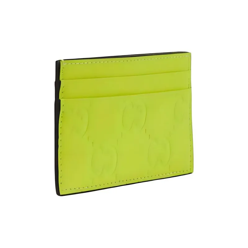 GUCCI Leather Card Holder Men's Neon Yellow-1