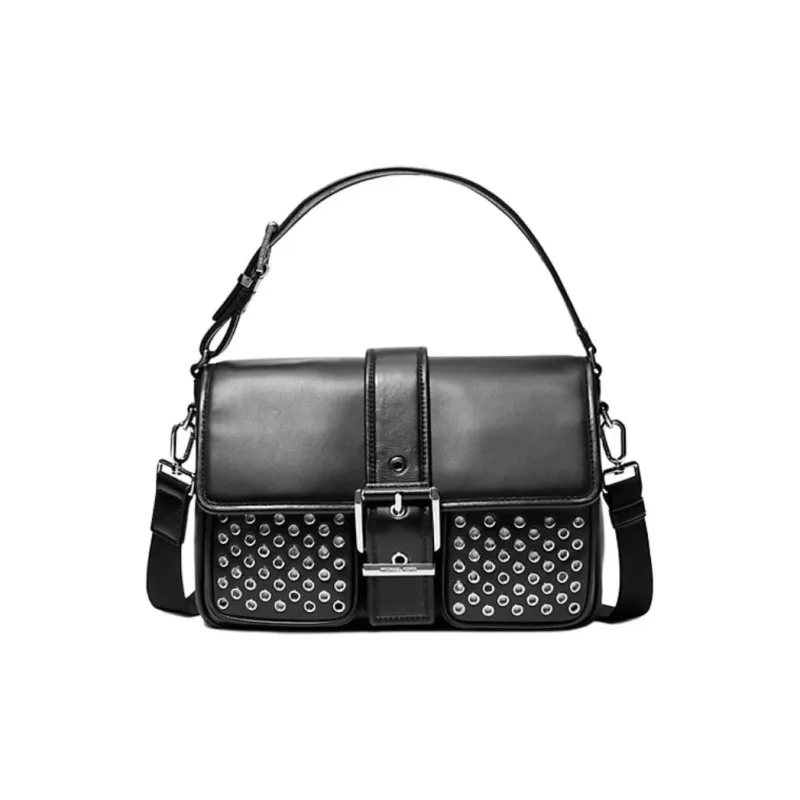 MICHAEL KORS Colby Leather Messenger Bag Handbag Medium Size Women's Black-0