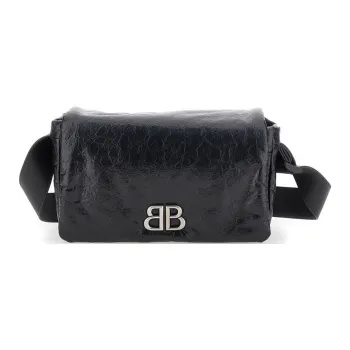 Balenciaga Monaco Flap Small Shoulder Bag Women's Black