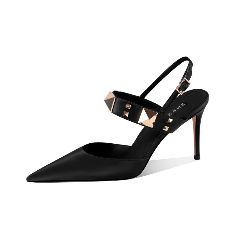 Shesrim Slim Heel High Heels 8.5cm Women's Black-1