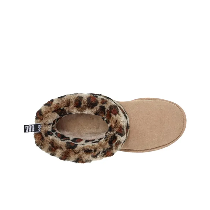 UGG Fluff Mini Quilted Leopard Fleece Lined 'Leopard Print' Women's-4