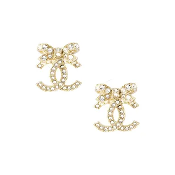 CHANEL Metal Earrings Women's Gold