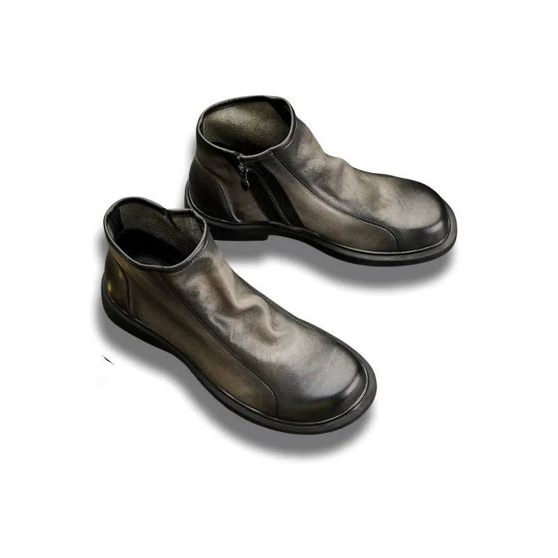 Brounvanm Ankle Boots Men Gray-4