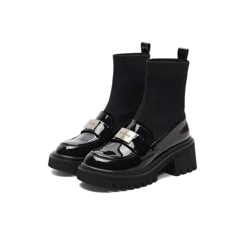 PT'SON Ankle Boots 6cm Women's Black-1
