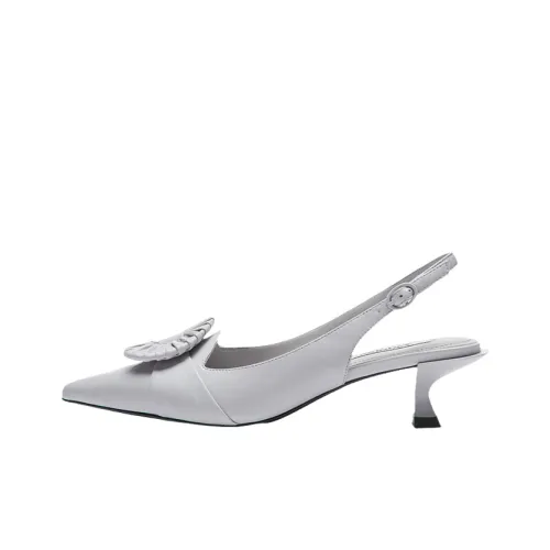73Hours Flowing Summer Fashion Apparel Sandal Cone Heel High Heels 4.5cm Women's Light Purple