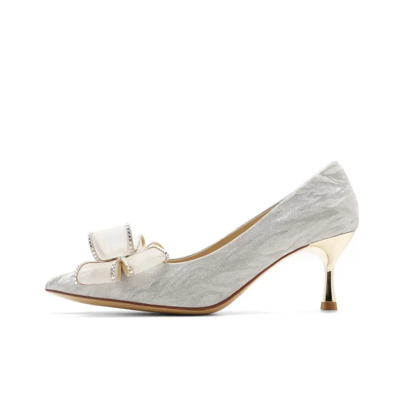 BELLE Slim Heel High Heels 6.5cm Women's Silver-0