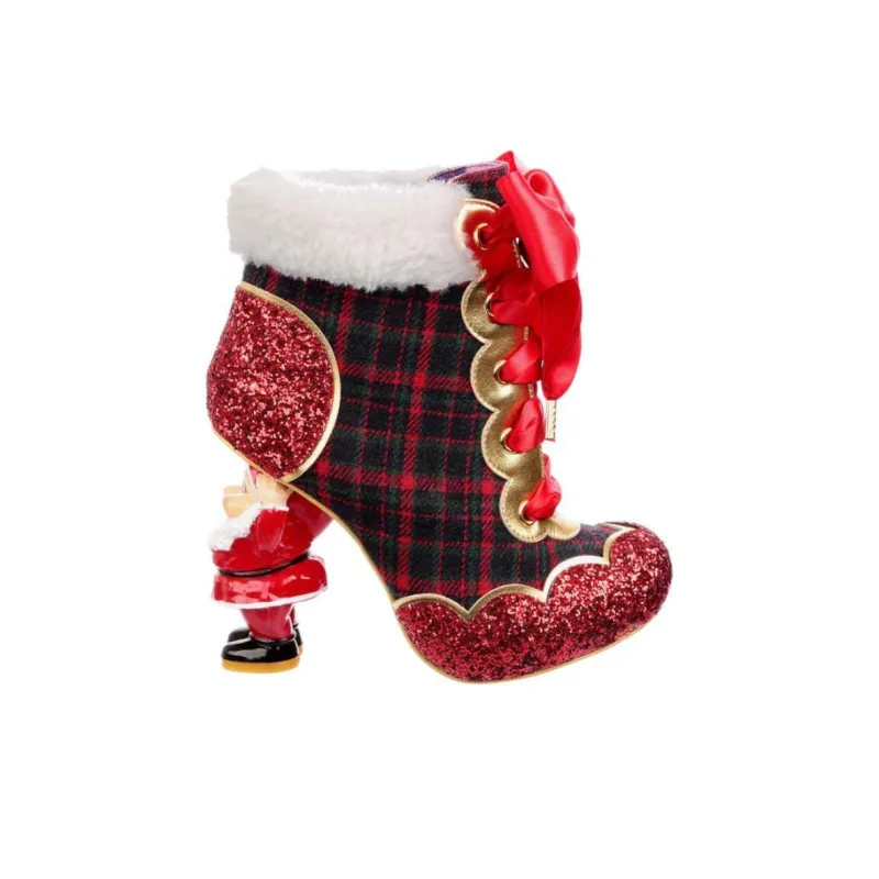 IRREGULAR CHOICE Chimney Chum Ankle Boots Women's Red-1