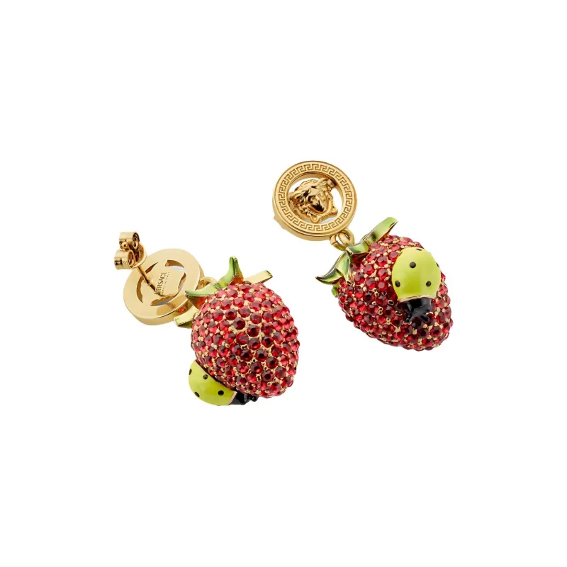 VERSACE Strawberry Garden Crystal Earrings-1