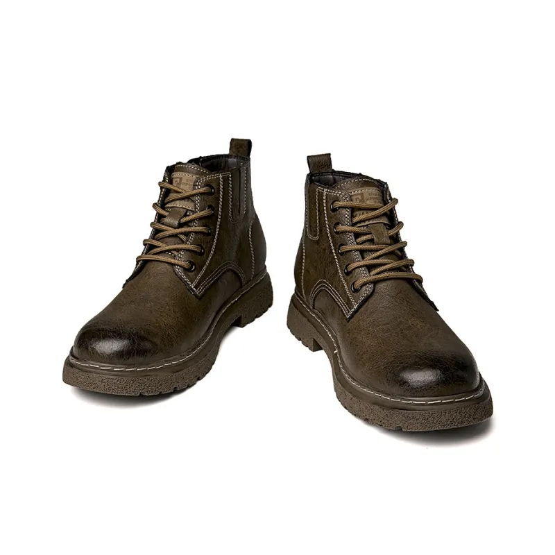 Wen Nai Ankle Boots Men Black/Khaki-7