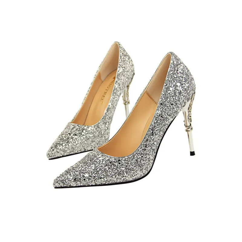 QITUMAUL Slim Heel High Heels 9.5cm Women's-23