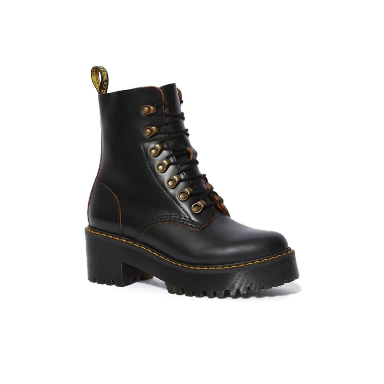 Dr.Martens LEONA Short Martin Boot Women's Black-1