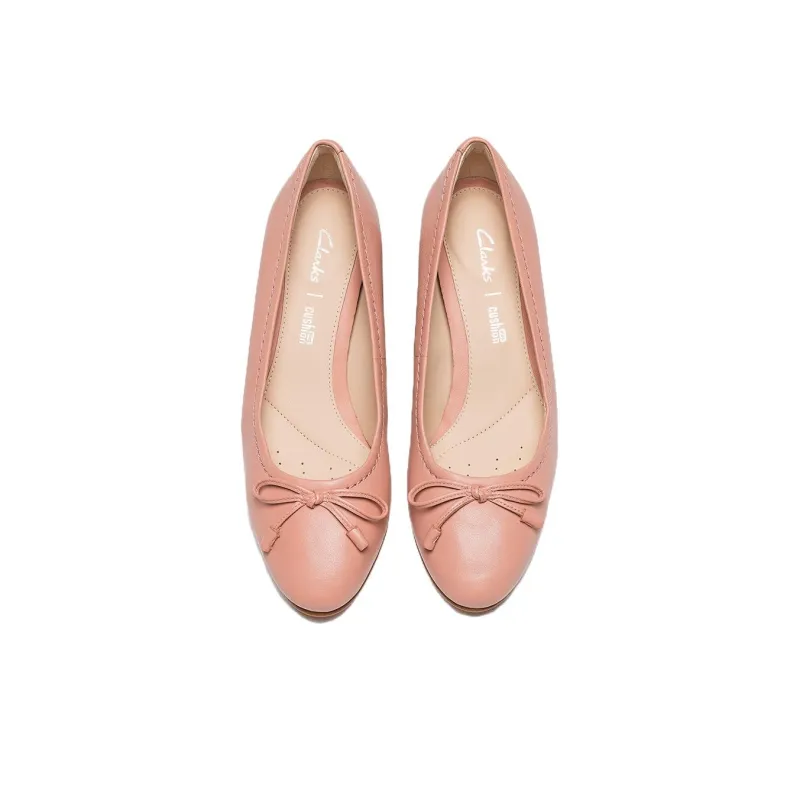 Clarks Chunky Heel High Heels 5.5cm Women's Light Pink-3