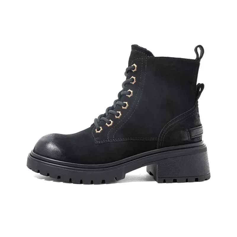 COMELY Martin Boots Women's Black/Khaki-5