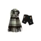 Mori Style Plaid Scarf+Finger-Exposed Gloves