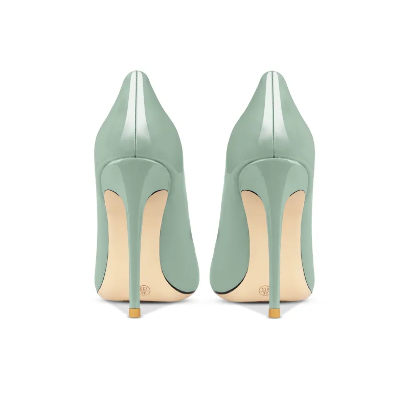 Suyymakk Slim Heel High Heels Women's Grass Green-4