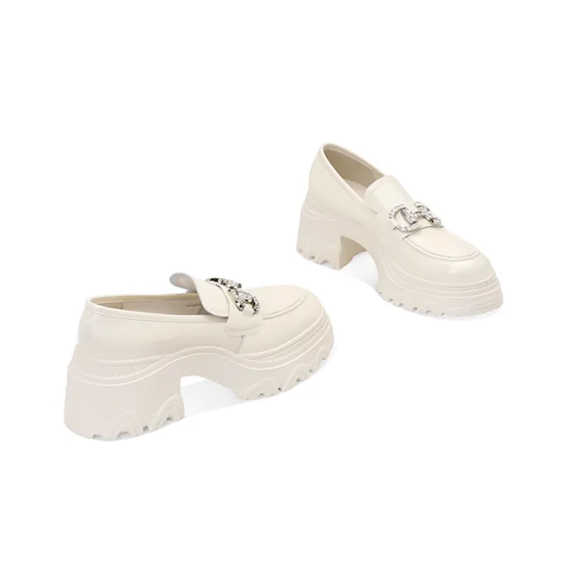 JESSICA SOPHIA Chunky Heel High Heels 7cm Women's Beige-1