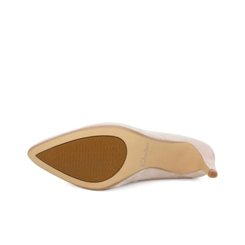 Clarks Slim Heel High Heels 5cm Women's Beige Pink-3