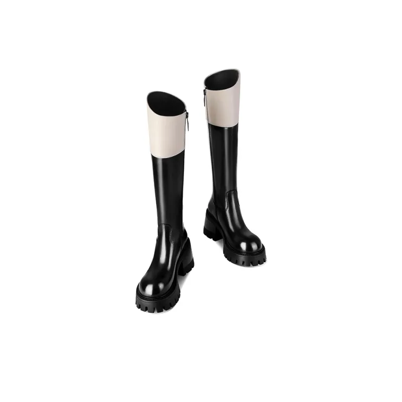 Hoov Knee-high Boots Women's Dark Clouds Covering Snow-3