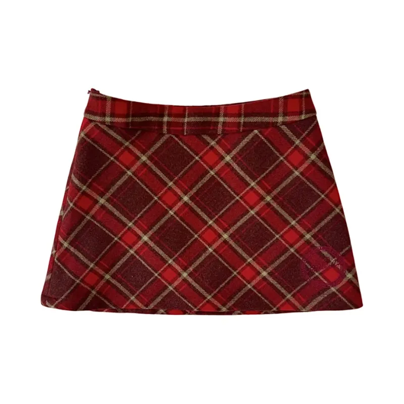 Kazakhstan Casual Short Skirts Women's Red-1