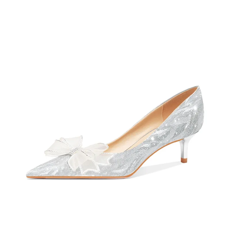 MEIAI High Heels Women's Silver-10