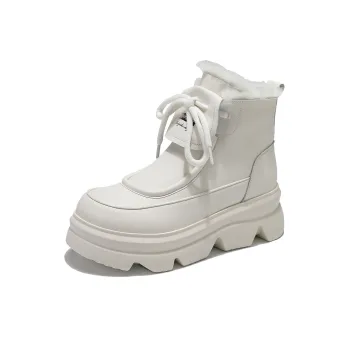 BAIJIHONG Thermal Height Increase Short Snow Boots Women's