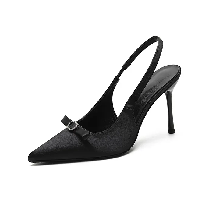 BIGTREE Slim Heel High Heels Women's Black-9