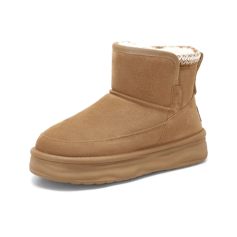 ST&SAT Warm Wear Resistant Slip Resistant 11cm Snow Boots Women's-6