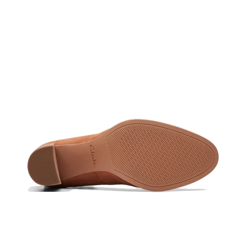 Clarks Chunky Heel High Heels 8.5cm Women's Caramel-5