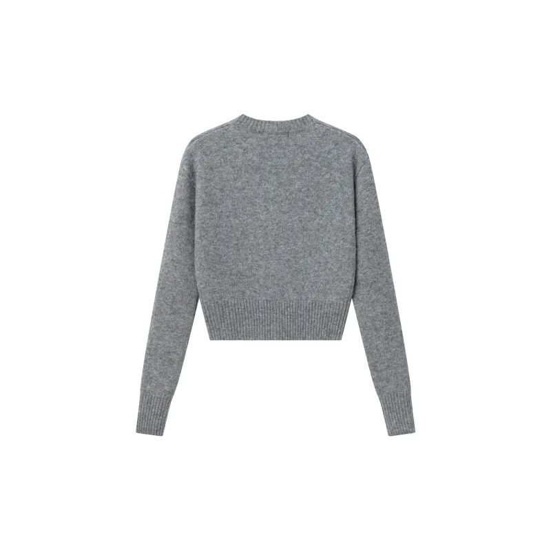CLIMAX VISION Heart Knitwear Women's Dark Heather Gray-1
