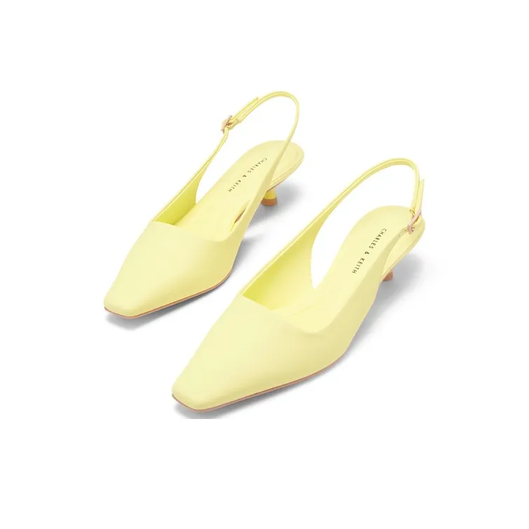 CHARLES&KEITH ITZY In The Same Series High Heels Women's Chalk White/Yellow/Black-5