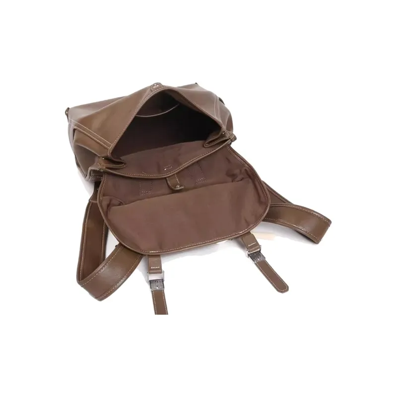 BUHOWE Polyurethane With Synthetic Leather Backpack Women's Khaki-2
