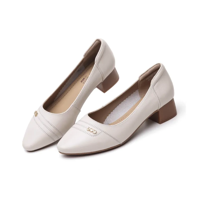 Cigna Chunky Heel High Heels 3.8cm Women's-7