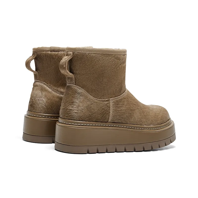 CHERYKALLY Warm Wear Resistant Height Increasing Short Snow Boots Women's-2