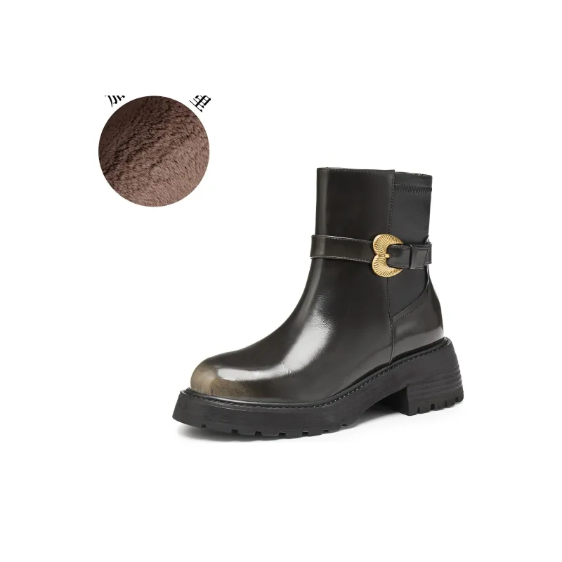 Joypeace Ankle Boots Women's Burgundy/Black-8