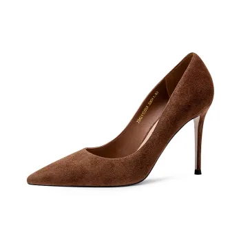 JOOC Slim Heel High Heels Women's Brown