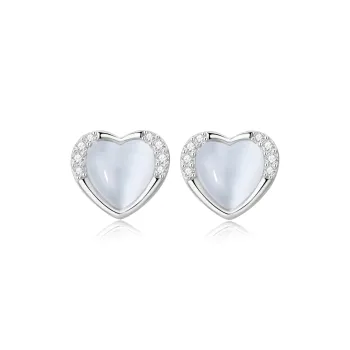 OUBI.YABI 925 Sterling Silver White Gold Plated Shell Earlobe Stretching Stud Earrings Women's