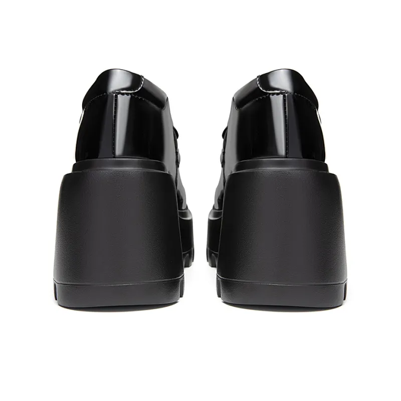 MIO High Heels Women's Black Glossy | Black Twill-3