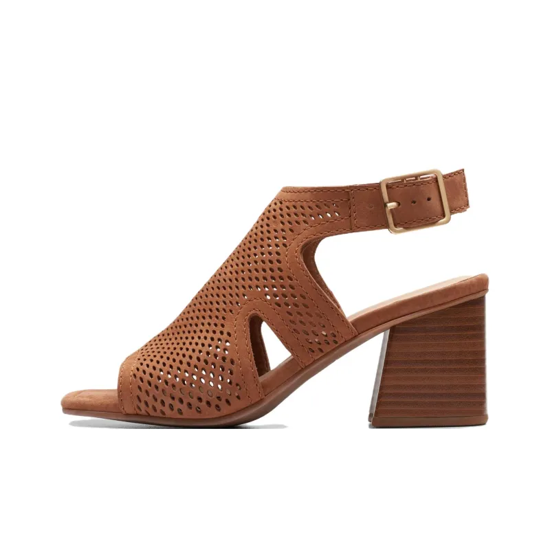 Clarks Siara 65 Flow Chunky Heel High Heels 6.5cm Women's Tan-0